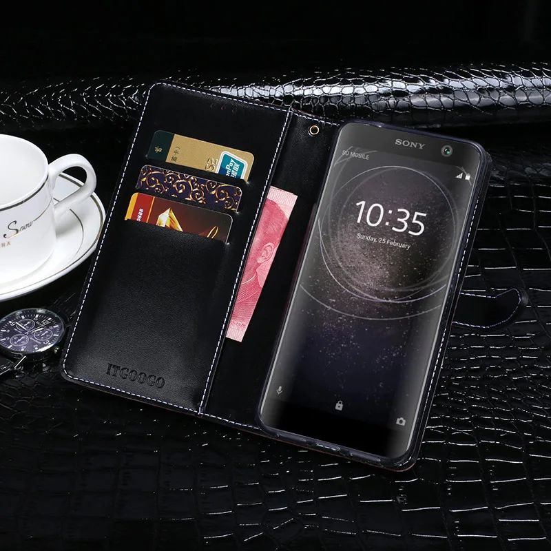 ITien ретро кожаный чехол для Sony Xperia XA1 Ультра защитный Премиум ТПУ силиконовый Etui