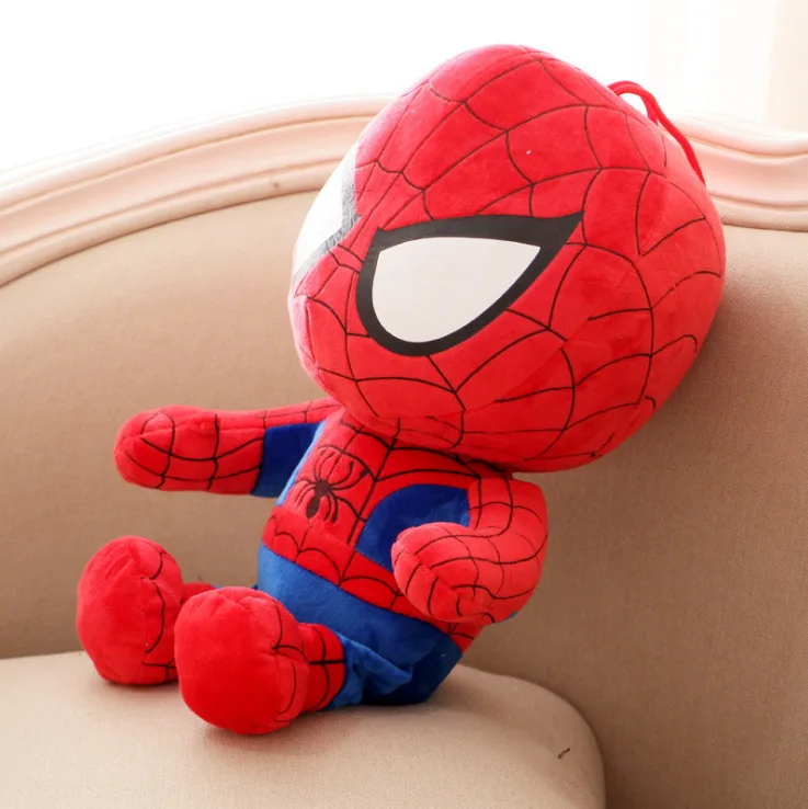 Spider Man Плюшевые игрушки Мстители Железный человек Халк Тор Человек-паук Бэтмен Супермен Капитан Америка мальчик Рождественский подарок на день рождения 25 см - Цвет: Spider Man