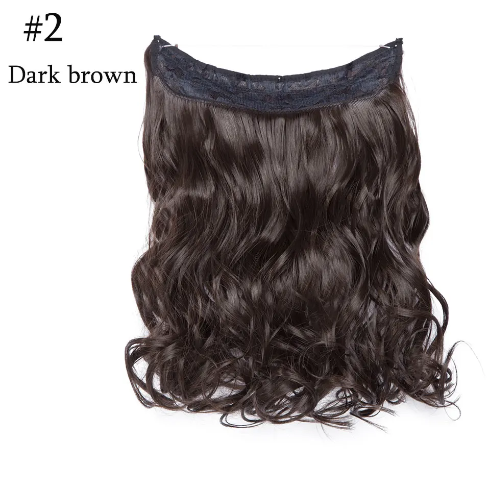 dark brown SNOILITE, 16 дюймов, невидимая проволока, без зажимов, для наращивания волос, секретная Рыбная линия, шиньоны, шелковистые, прямые, настоящие, натуральные, синтетические - Цвет: dark brown