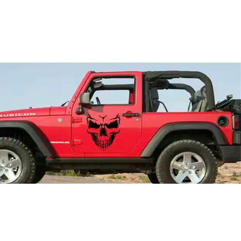 

59*55cm Punisher Skull Head Car Sticker Waterproof Car Styling Decal Engine Hood Door Truck Car Decorative For Jeep BMW Skoda