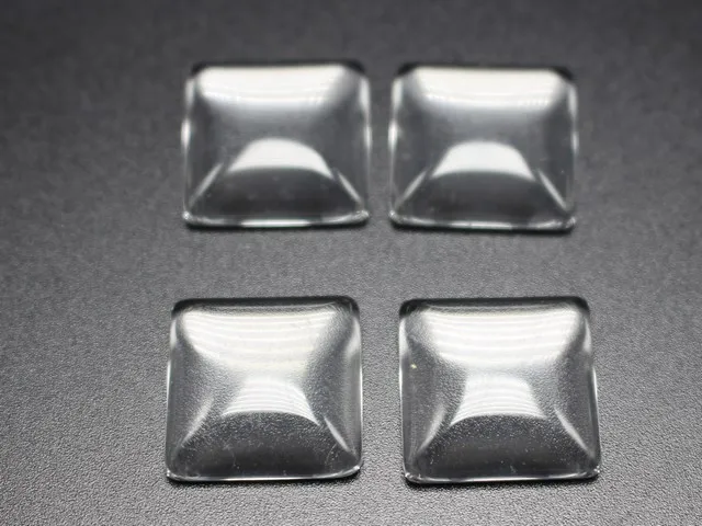 

50 Transparent Clear Square Dome Flatback Glass Cabochon 15X15mm