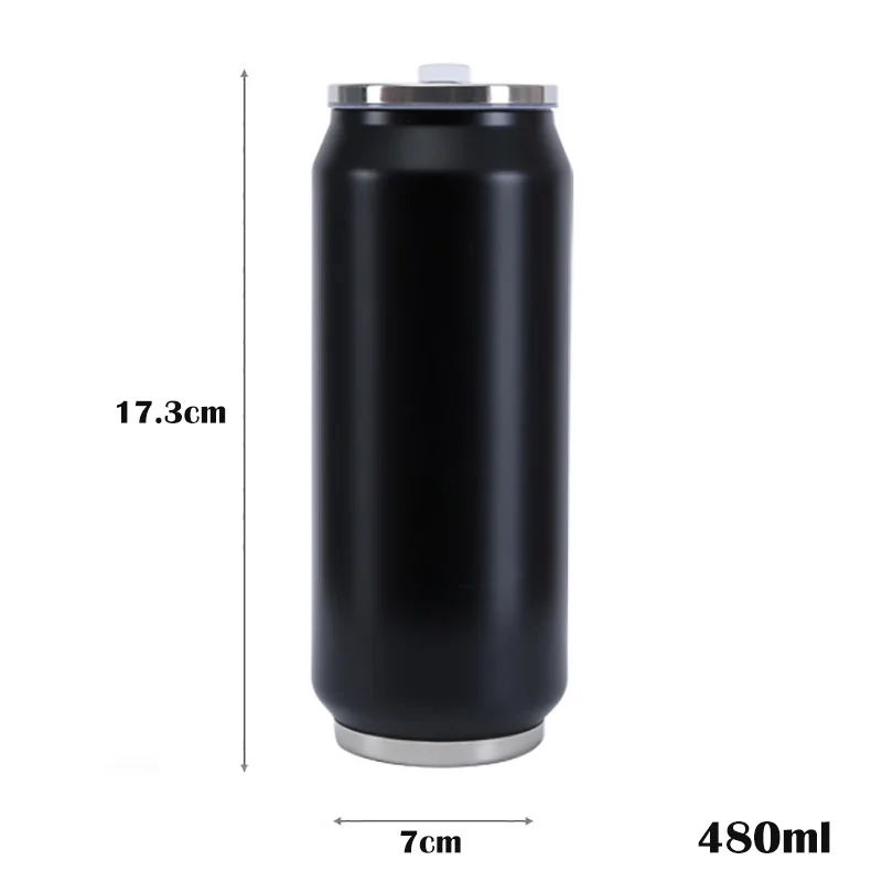 Вакуумная чашка в стиле поп банка из нержавеющей стали с соломинкой термосы