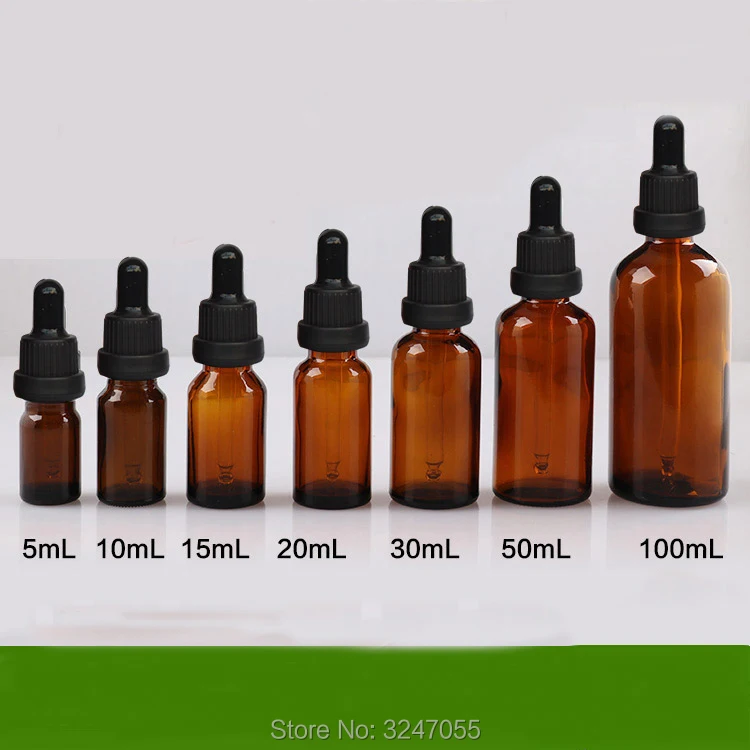 5ml10ml15ml20ml30ml50ml100ml косметическая стеклянная бутылка с пипеткой янтарный флакон