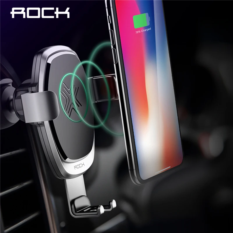 ROCK 10 W автомобильное крепление Qi Беспроводное зарядное устройство для iPhone X 8 Plus