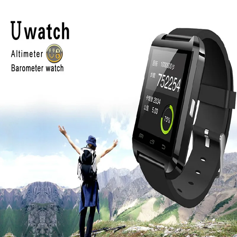 U8 Smartwatch Смартфон Интеллектуальных смарт часы Bluetooth альтиметр барометр Наручные