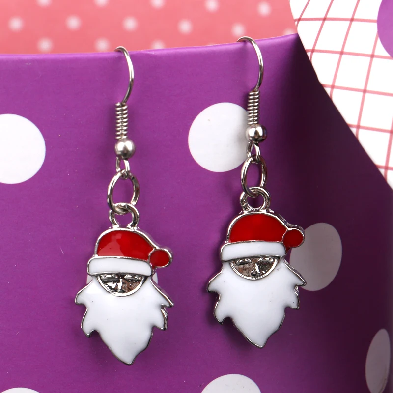 Модные хрустальные рождественские серьги Санта снежинка Милая луна дерево