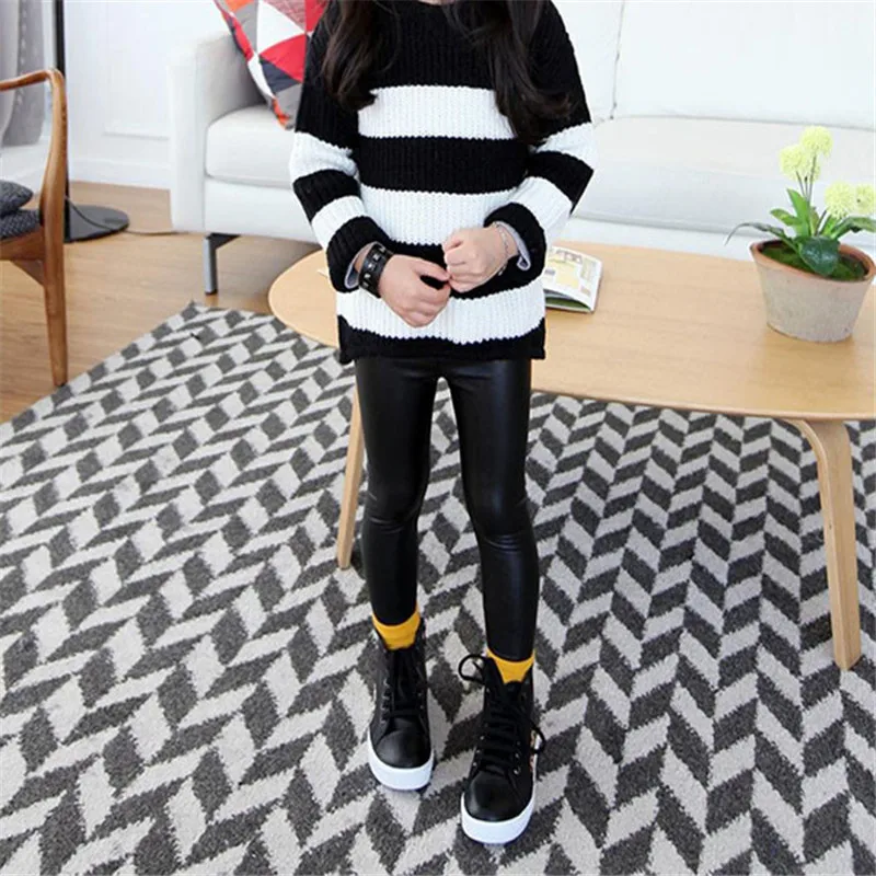 Штаны для девочек зимние леггинсы Детские эластичные однотонные теплые Плотные
