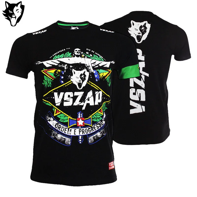 VSZAP футболка для занятий боксом Rio Spirit MMA Муай Тай Боевая фитнес майка рубашка