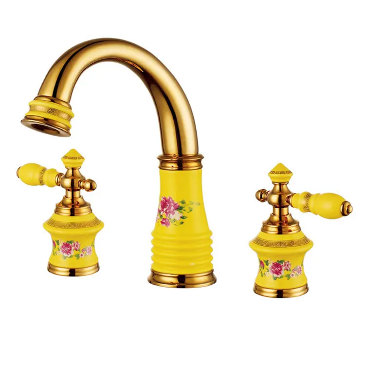 8&quot spread Cold &amp hot Basin Faucet Brass Rose Gold Bathroom Sink 2 Handles Mixer Tap 3pcs Deck Mounted water tap | Обустройство