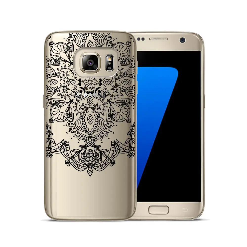 Прозрачный окрашенный чехол для Samsung S6 мягкий ТПУ телефона S8 умный защитный