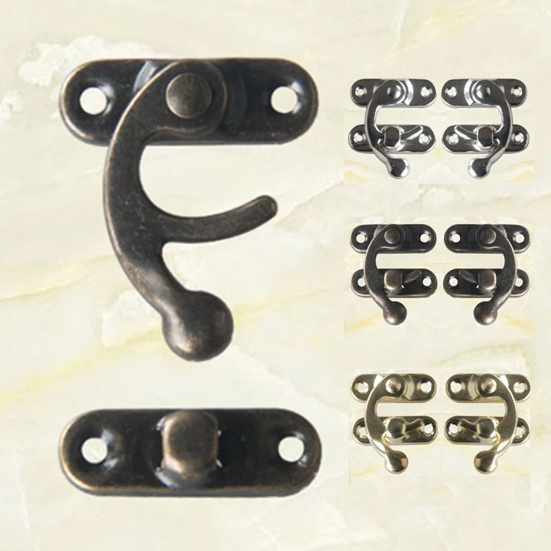 

5PCS/Lot Horns Locks With Screws Antique Decorative Hasps Furniture Hardware Small Metal Lock High Quality Jewelry Box Padlock
