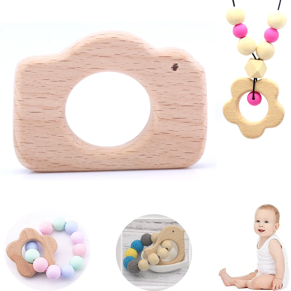 

OlingArt 44*57MM 2pcs/lot beech wooden unfinished camera natural children's toys DIY Organic Eco-friendly jewelry Making