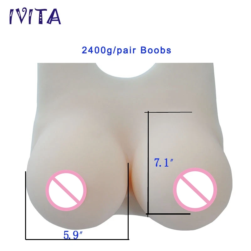 IVITA 2400 г силиконовые формы для груди с ремнями искусственные искусственная грудь
