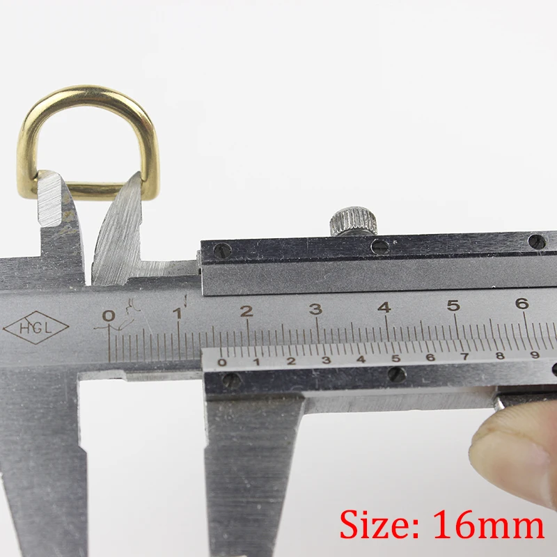 Inner width 16mm Твердый латунный литой такелаж D Кольцо седло ошейник для питомца собаки ремень лямки жгут ди кольцо Кожа ремесло сумка багаж оборудование acce - Цвет: Inner width 16mm