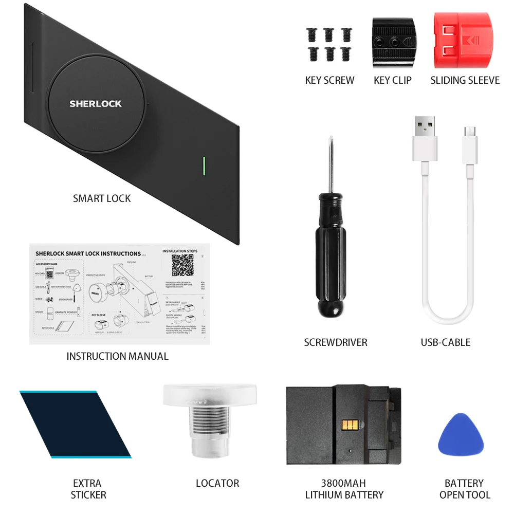 Sherlock S2 Smart Stick замок Домашний без ключа электронный дверной замок Bluetooth беспроволочный открытый закрытый дверной Смарт-приложение управление(черный