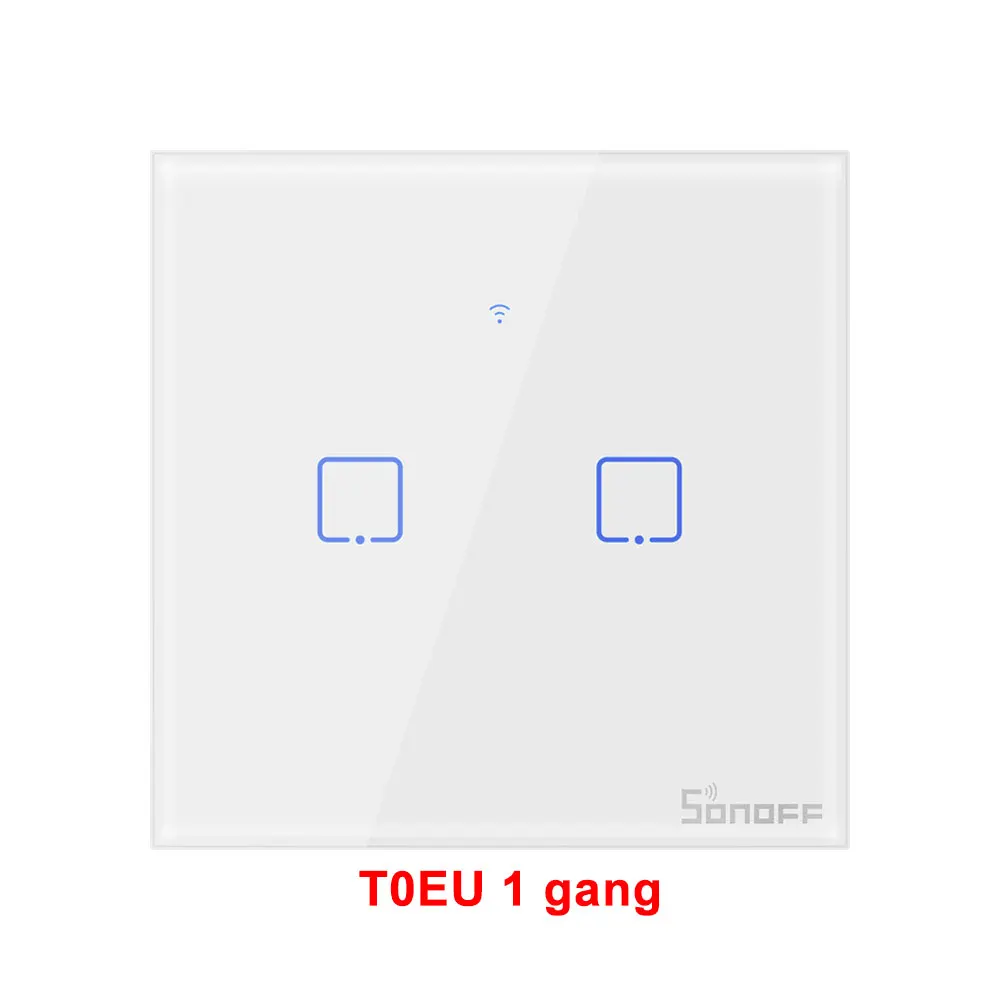 Sonoff T0EU 2 gang Itead Sonoff T0EU 86 1/2/3 серии TX настенный сенсорный переключатель Wi-Fi пульт дистанционного управления Управление умный дом переключатель работает с Alexa Google Home - Комплект: Sonoff T0EU 2 gang