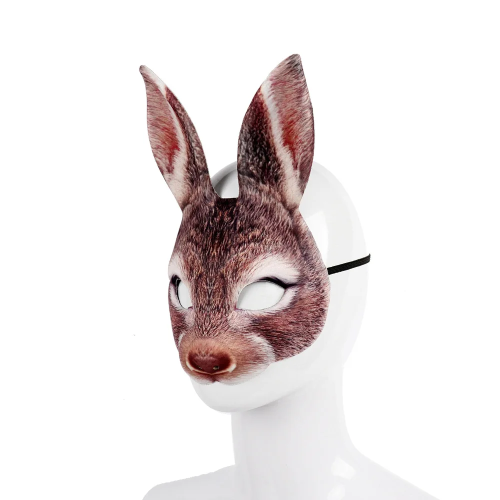 April Fools' Day Accessories Cospaly Rabbit Masks Realistic Masker Mascaras Animales Prop Halloween Mask Unisex Carnival | Дом и сад