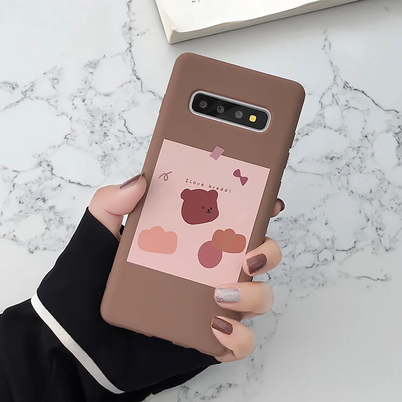 Чехлы YHBBCASES с забавным мультяшным медведем мягкие чехлы из ТПУ для samsung S8 S9 S10 Plus