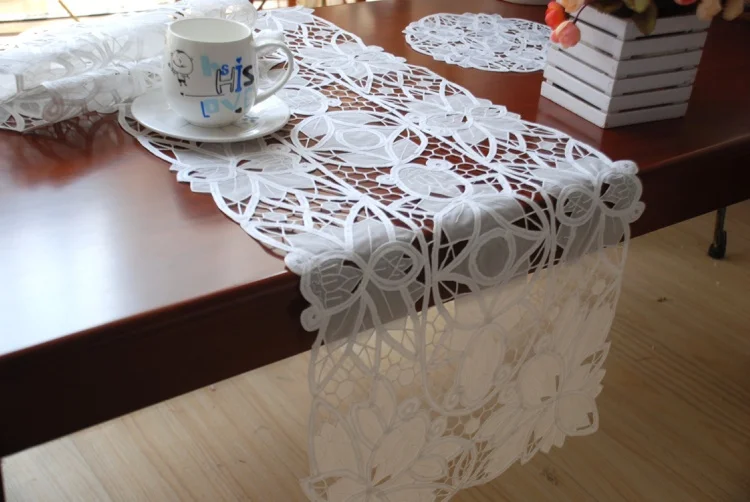 100% хлопок ручная вышивка белый цвет Настольный коврик обеденный стол флаг