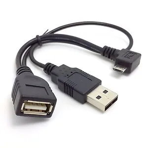 Right Angled 90degree Micro USB OTG Cable w Power for i9100 i9300 i9220 N7100 U2-165-RI
Right Angled 90degree Micro USB OTG Cable w Power for i9100 i9300 i9220 N7100 U2-165-RI