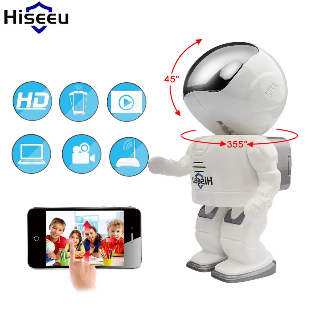 Hiseeu ip камера ночного видения беспроводная Wifi безопасности 960 P 1.3MP HD робот