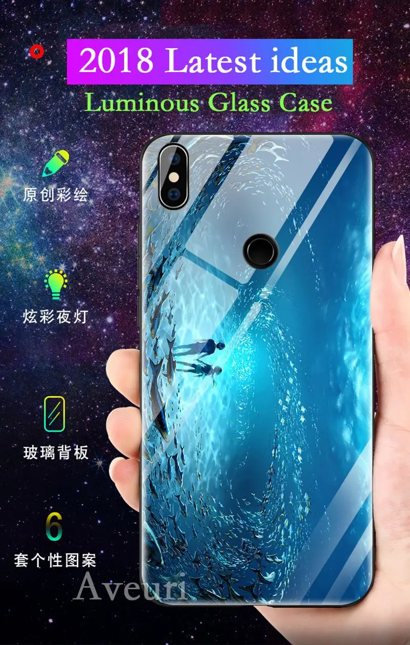 Чехол в виде светящегося стекла для Xiaomi mi 9 8 SE 8 Lite A1 A2 Lite чехол для телефона для Xiao mi Red mi 5 Plus 6A 6 Pro Note 7 5 Pro Coque