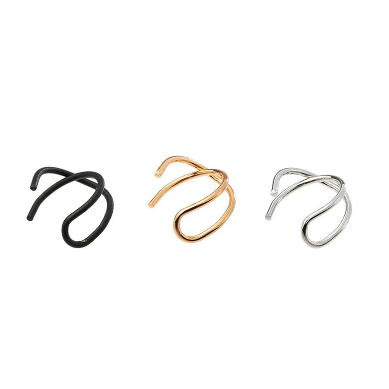 ROMAD Women Clip Earrings Simple Cross C Ear Cuff for Black Brincos No Piercing Earring 1 pc 2018 Fashion Jewelry R4 | Украшения и