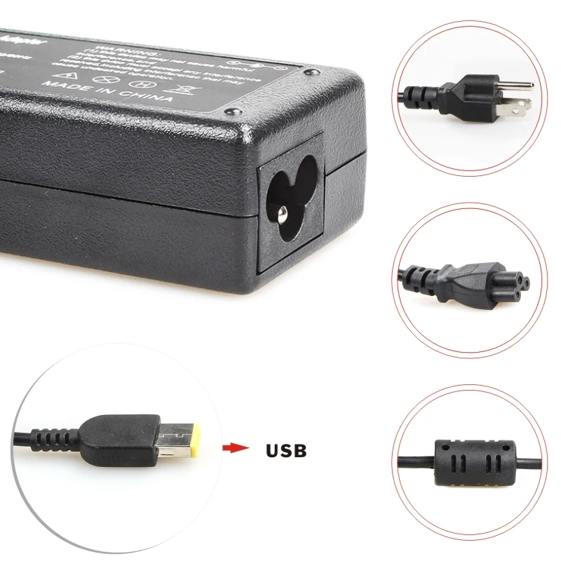 FDBRO 20V 3.25A AC / DC источник питания стандарт США зарядное устройство для ноутбука USB