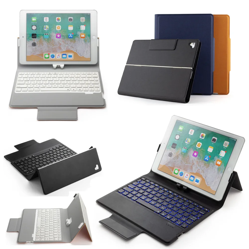 Чехол для Apple iPad 9 7 2018/2017/Pro 7/Air/Air2 с русской/Иврит/испанский 7-цветной светодиодной