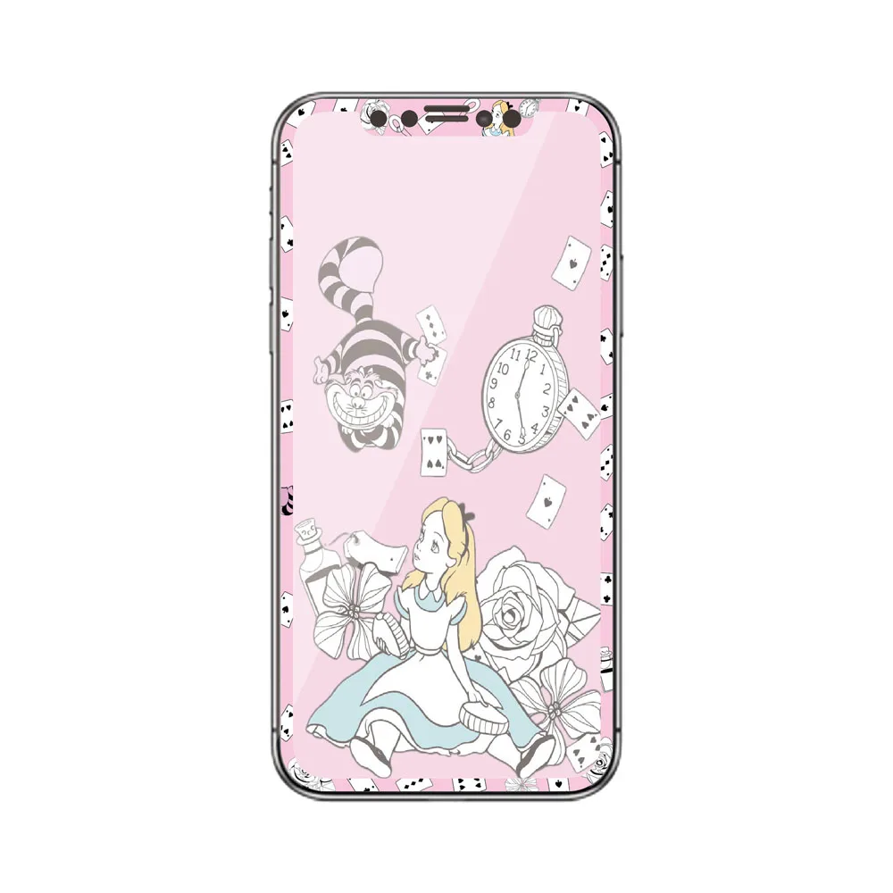 Мультфильм Закаленное стекло протектор экрана для iPhone X XS 3D изогнутый край Полное покрытие мышь Кошка Китти Принцесса Милая стеклянная пленка SJ19 - Цвет: 3