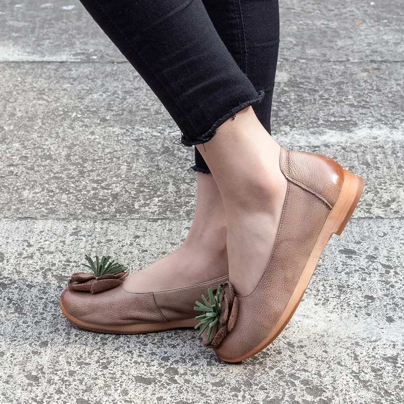 Новинка 2019 года сезон весна осень лоферы из натуральной кожи с круглым носком