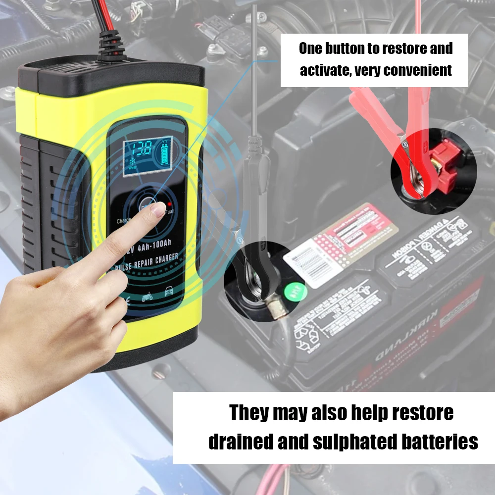 12V 2A 6A автомобильное зарядное устройство полностью автоматическое умное быстрое