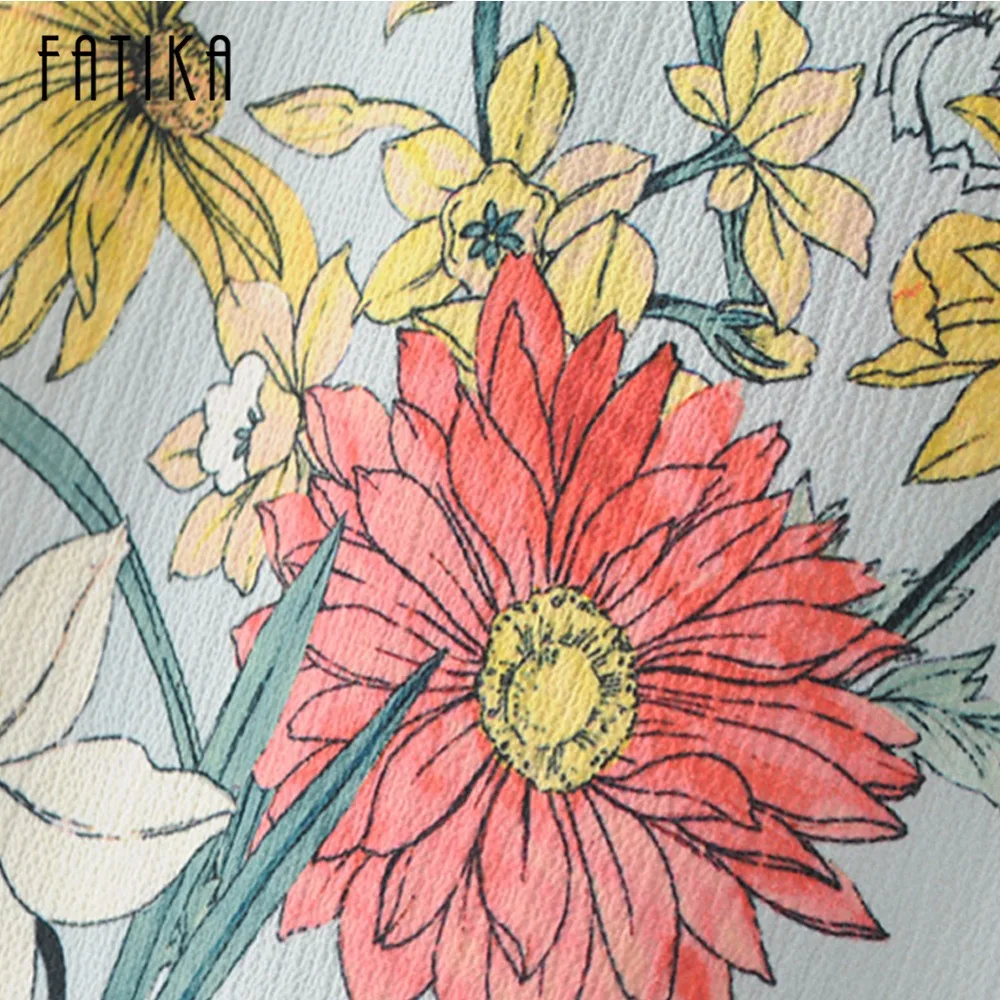 Fatika 2017 Для женщин Топы корректирующие и Блузки для малышек Новый печати шифон