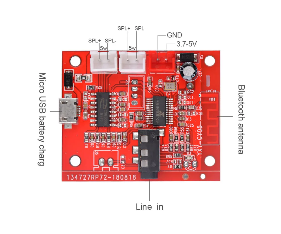 AIYIMA Bluetooth 4,2 усилитель аудио плата 5 Вт* 2 стерео Amplificador AUX беспроводной Bluetooth приема модификации DC3.7-5V