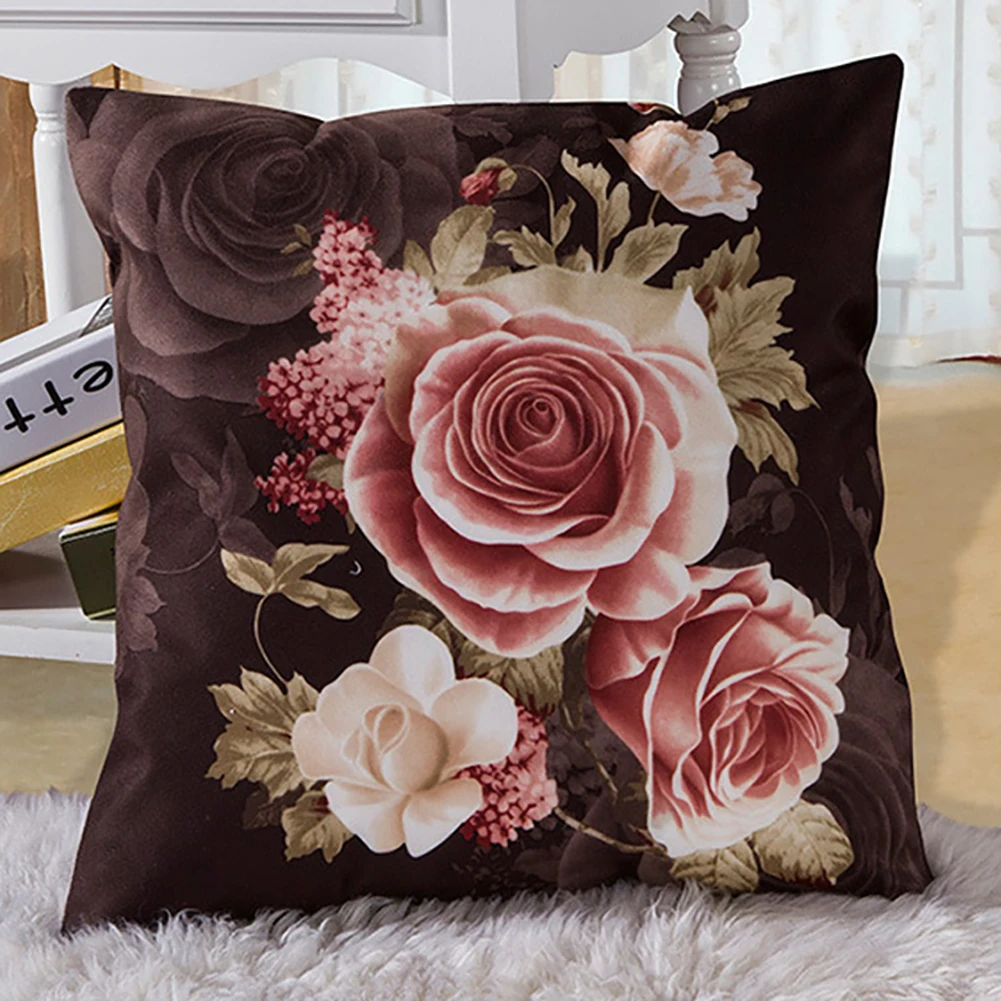 Printing Dyeing Peony Soft Throw Pillow Case Cushion Cover Sofa Bed Home Decor | Дом и сад