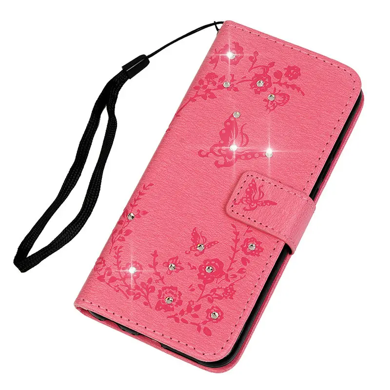 TURATA Bling Diamond Leather Flip Stand Wallet Case For Huawei Honor 10/P20 Pro/7C/P20 Lite/P20 Luxury Emboss Butterfly Cover | Мобильные