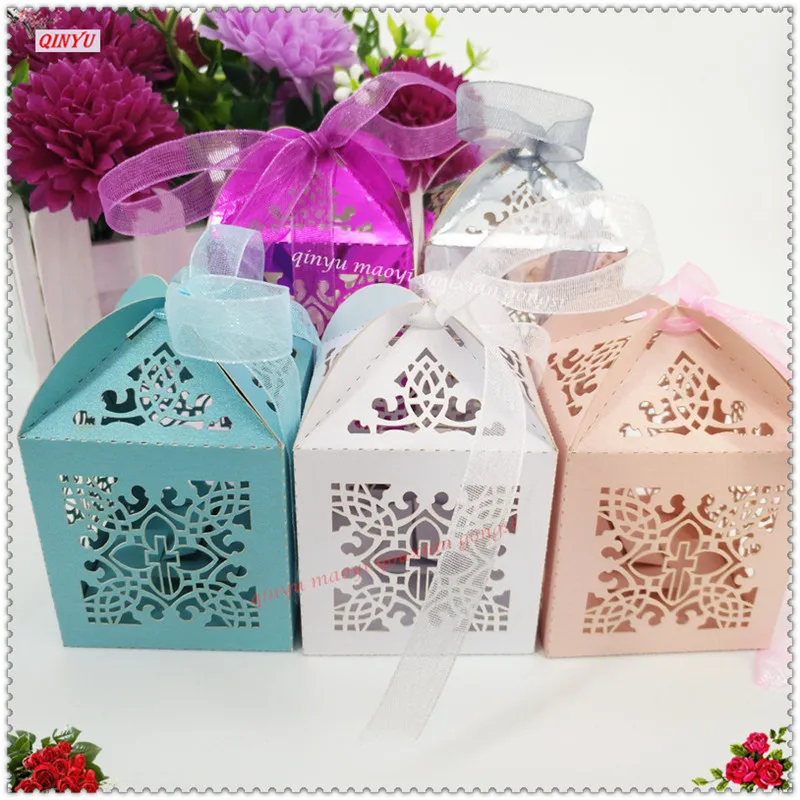 Cross Gift Paper Boxes Creative Laser Cutting Wedding Candy Box Chocolate Carton Decoration Supplies 50 Pcs 7ZSH129 | Дом и сад