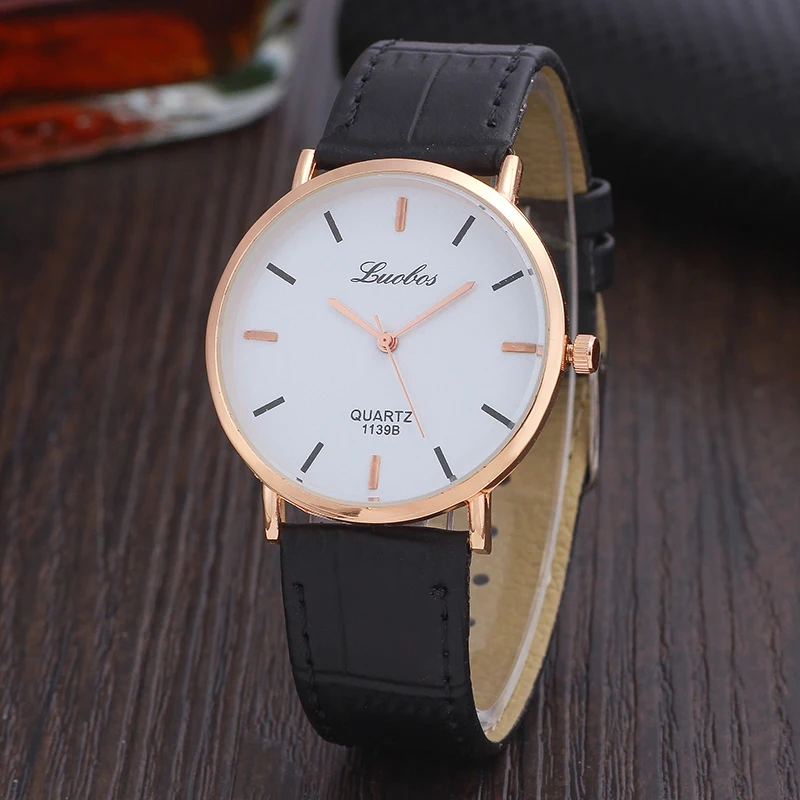 Luobos модные часы для влюбленных кожаные кварцевые наручные горячая Распродажа