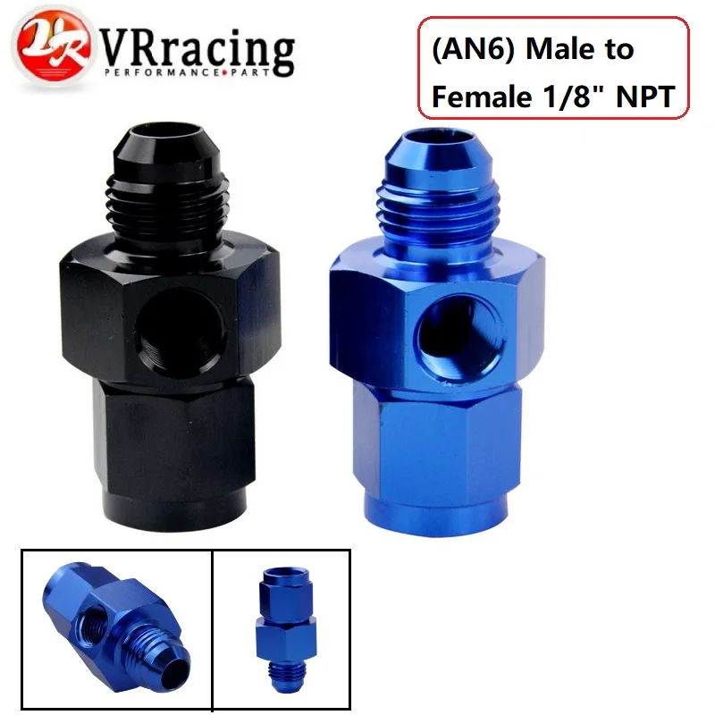 VR RACING AN 6 (AN6) Мужской и Женский 1/8 &quotNPT датчик/Датчик боковой порт адаптер черный