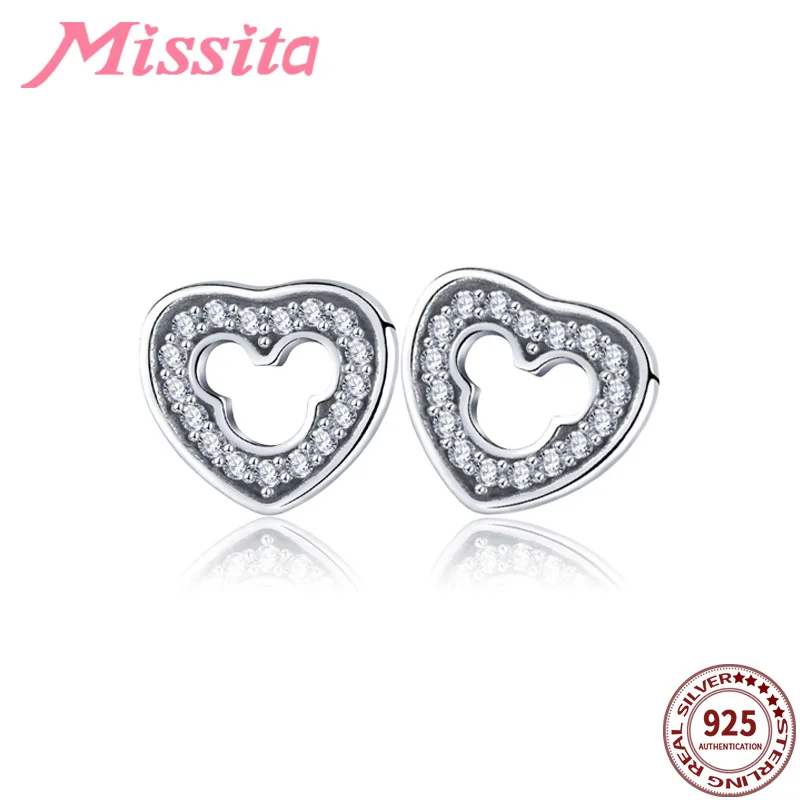 MISSITA 100% новинка 2019 модные серьги с персиковым сердцем рисунком Микки Мауса для