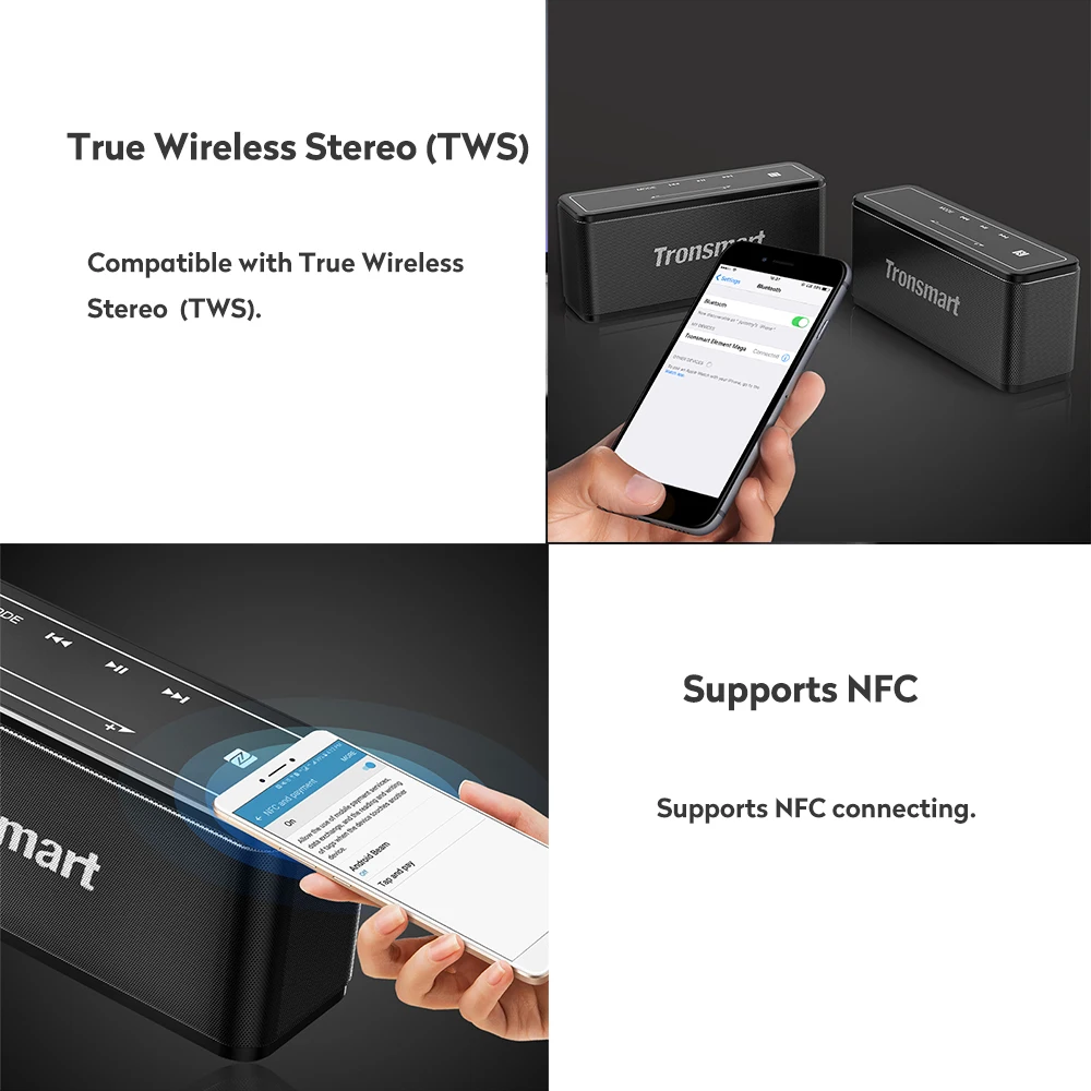 Tronsmart Element Mega Bluetooth динамик беспроводной 3D цифровой звук TWS 40 Вт Выход NFC 20 м