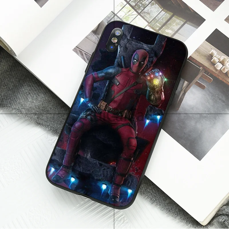 Чехол для телефона Ruicaica Marvel Deadpool черный мягкий силиконовый чехол Apple iPhone 8 7 6 6S Plus X