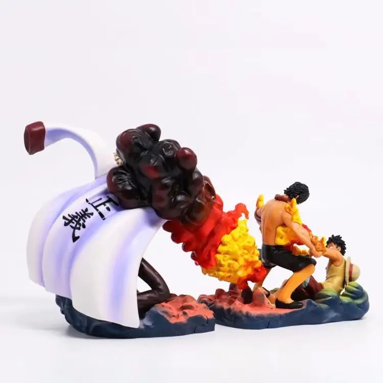 Аниме one piece фигурка саказуки Луффи и ace die набор декораций игрушка украшение ПВХ