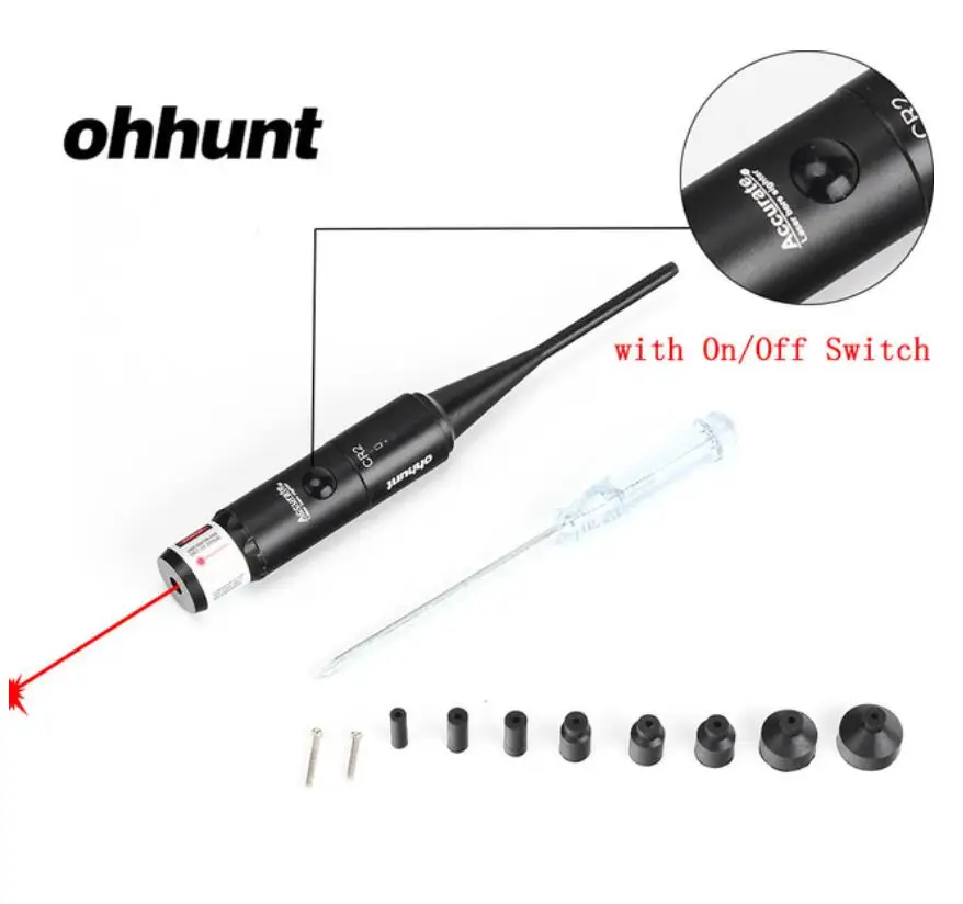 Red Ohhunt красный или зеленый лазерный прицел для. 22-. 50 калибра прицел винтовки пистолет Зеленая точка BoreSighter с переключателем ВКЛ/ВЫКЛ - Цвет: Red