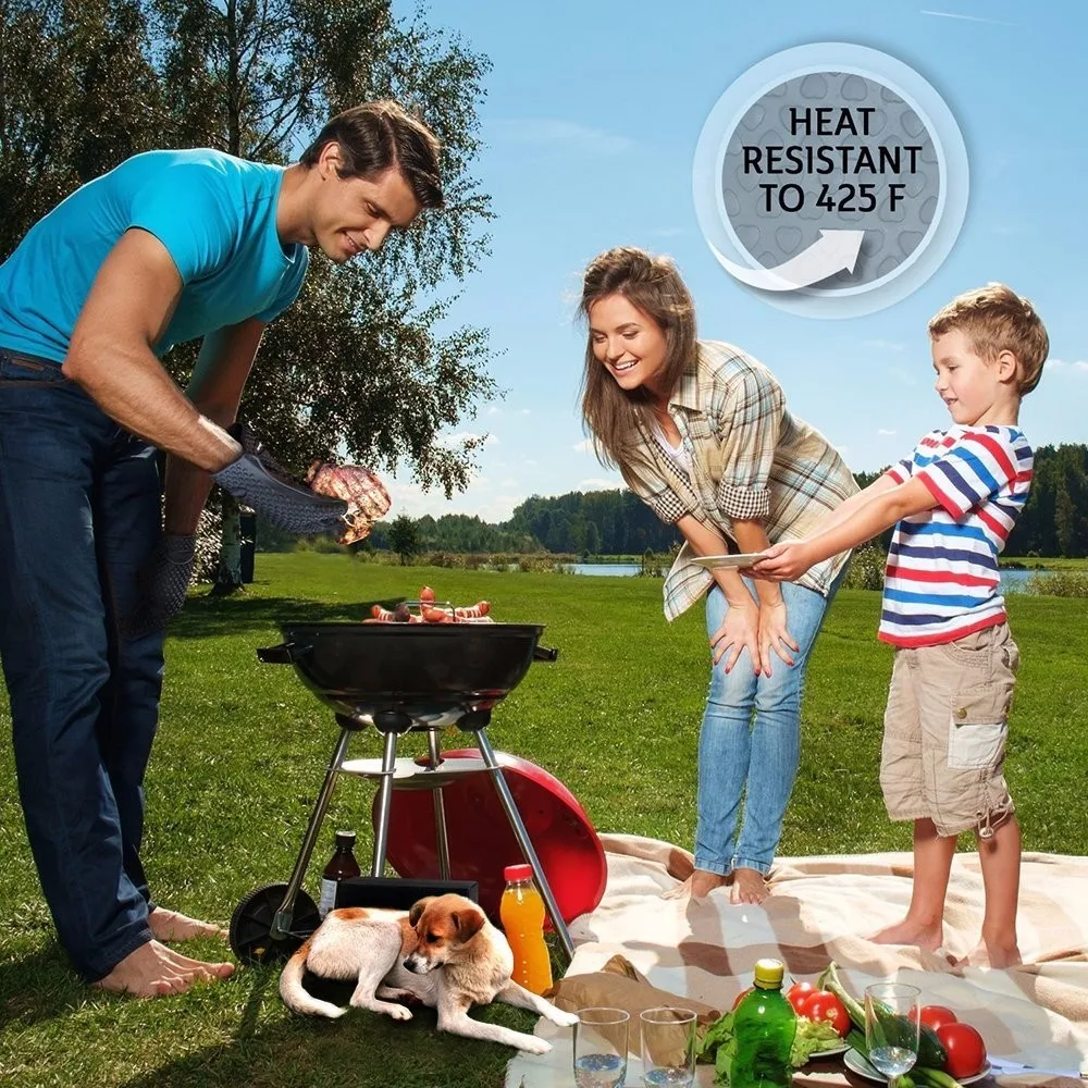 2017 барбекю перчатка для готовки на гриле Прихватки перчатки Пособия по кулинарии