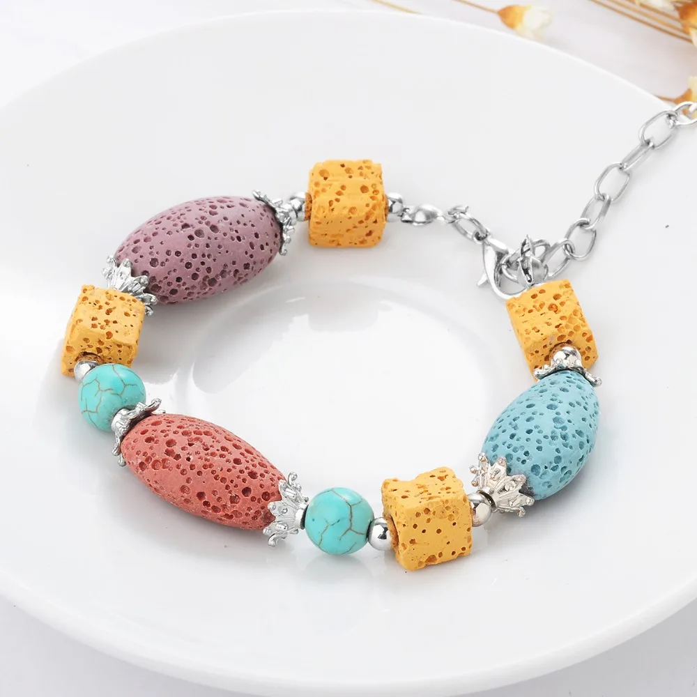 Рекомендуемые браслеты в богемном стиле натуральная синяя фиолетовая каменная