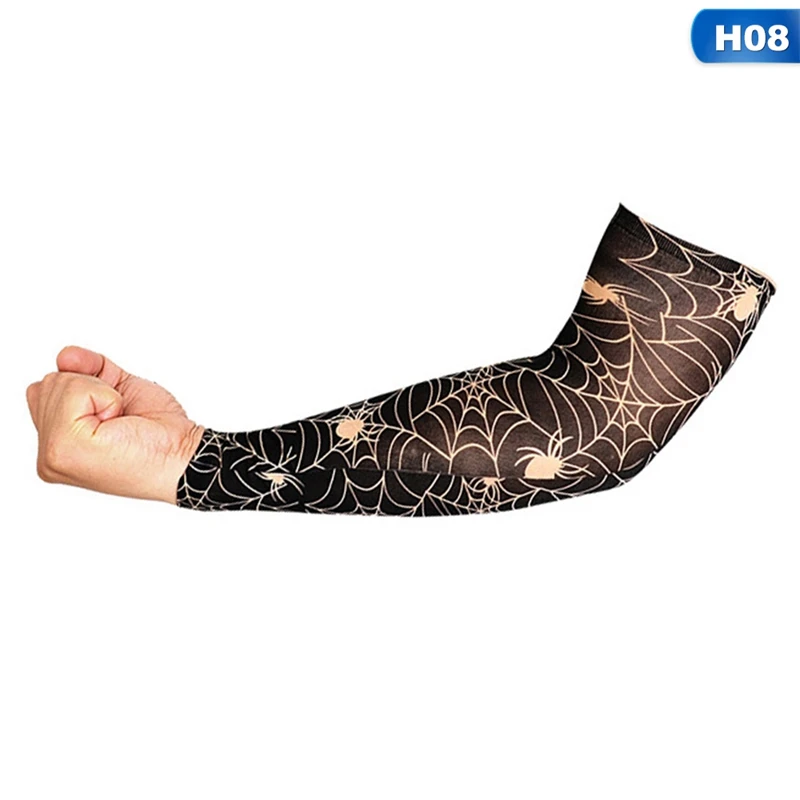 1PC Cycling Sports Tattoo Sleeves Cool Arm Sleeves Cycling Running Arm Warmer Sport Elastic Oversleeve Arm Warmers
