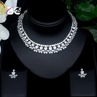 be 8 newest luxury sparking aaa cubic zircon earrings necklace heavy dinner jewelry set wedding bridal dress accessories s424