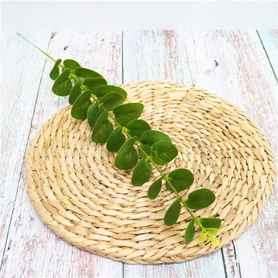green long 1 шт. имитация зеленого растения лист эвкалипта Искусственные Цветы Листья 3D высокое качество для цветочной композиции вечерние украшения для дома - Цвет: green long