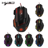 hxsj a907 adjustable 5500dpi professional usb wired optical 7 buttons self defining gaming mouse for desktop laptop netbook